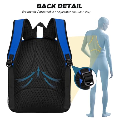 Goloni Soccer Bag, Basketball Bag with Ball Compartment & Shoe Compartment,Large Soccer Backpack for Basketball,Gym，Football - color: Blue