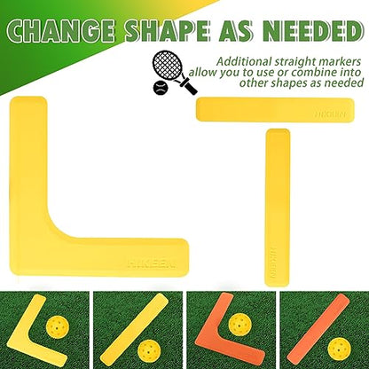 Hikeen Court Lines Marker Kit Anti-Slip and Wind-Resistant Throw Down Markers 28pcs or 84pcs, Pickleball Net Court for Outdoor Indoor Court