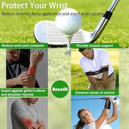 2026 Golf Wrist Trainer Pro,Golf Wrist Brace with Internal Rigid Splint for Left/Right Handed, Golf Wrist Training Aid to Correct Wrist Angle and Reduce Chicken Wing for Golf Beginners
