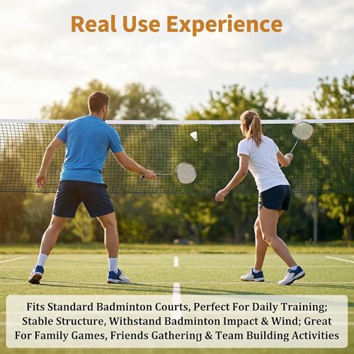 Green Badminton Net with Rope Cable Single-Edged Volleyball Net Outdoor Portable Replacement Net for Beach Backyard Sport Indoor Tennis Training Net Mesh