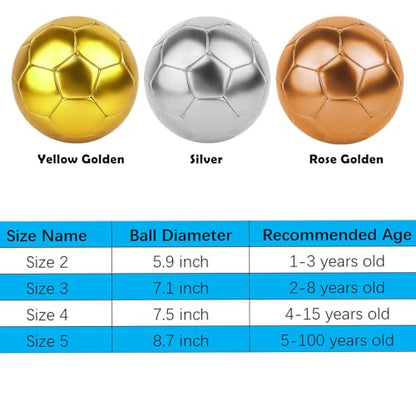 Soccer Ball Size 3 4 5 DIY Craft Boys Girls Adults Birthday Gift with Pump Needle Training Practice - color: Rose Golden, style: Size 4