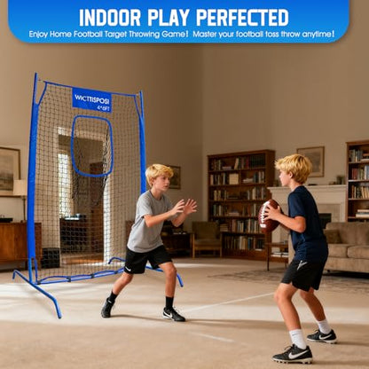 Football Throwing Net, Upgrade Heavy Duty Metal Frame Quarterback Training Equipment Throwing Machine with 1-4 Targets, Easy Setup Football Target Practice with CarryBag, Allweather Indoor Outdoor Use - size: 4 FT × 6 FT
