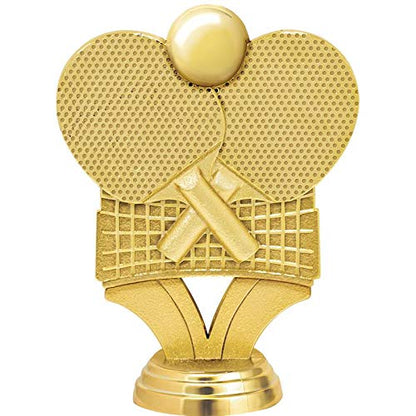 Table Tennis Trophies, 6" Gold Table Tennis Paddles Trophy with Custom Engraving, Great Ping Pong Awards Prime
