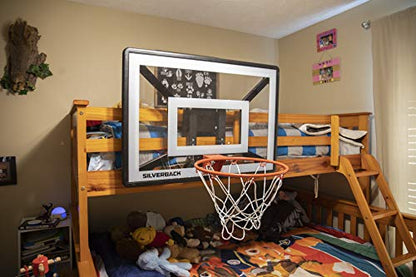 Silverback Junior Youth 33" Basketball Hoop with Lock ‘n Rock Mounting Technology Mounts to Round and Vertical Poles, Black (B8410W)