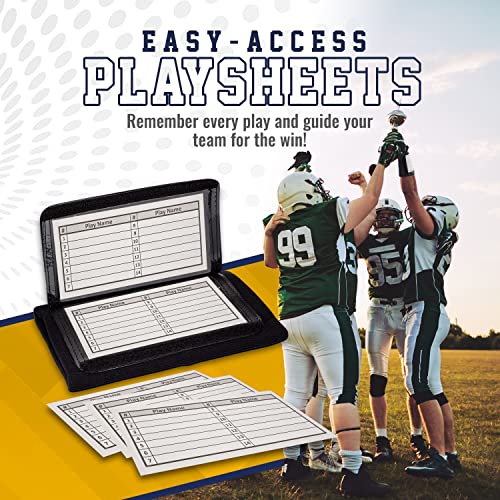 GSM Brands Quarterback (QB) Play Wristband - Youth Size - Pro Football Armband Playbook - 10 Pack (Black)