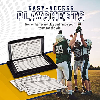 GSM Brands Quarterback (QB) Play Wristband - Youth Size - Pro Football Armband Playbook - 10 Pack (Black)