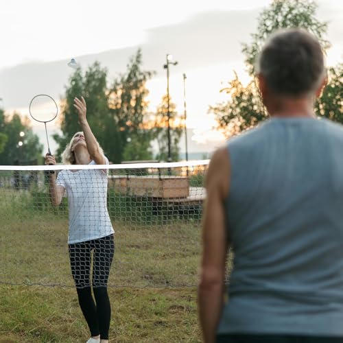 DECHOUS Portable Badminton Net 6.1m with Black Edging Outdoor Sports Training Net for Garden and Backyard Games for Badminton Volleyball and Pickleball