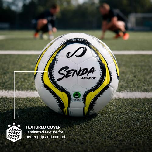 Senda Amador Training Soccer Ball, Fair Trade Certified - color: White/Yellow, size: Size 3 (Ages 7 & Under)