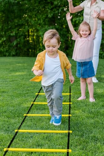 Agility Ladder, Speed Training Ladder for Soccer, Football, Fitness, Footwork & Agility Drills Durable Training Equipment with Carry Bag 8 Rungs, 12 Feet