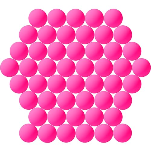 40MM Ping Pong Balls, 50 or 80 Pack Assorted Colored Plastic Balls for Beer Pong, Arts and Craft - color: 50pcs-Hot Pink