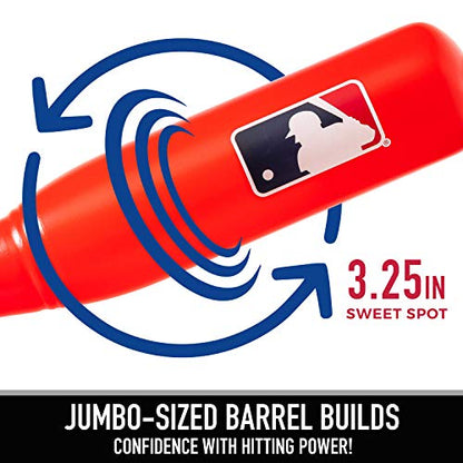 Franklin Sports MLB Jumbo Kids Plastic Baseball Bat - Backyard Bat with Large Barrel for Toddlers - Fat Plastic Bat - color: Red