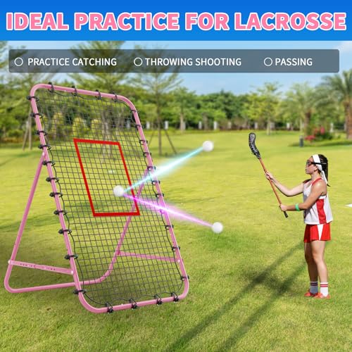 7x4 FT Volleyball Rebounder Net，Ultimate Training Equipment for Volleyball & Lacrosse，Enhanced Bouncing System for Volleying, Bumping, Spiking Drills，Multiple Adjustable Rebound Angles