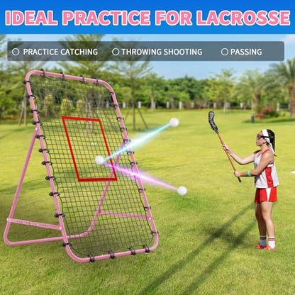 7x4 FT Volleyball Rebounder Net，Ultimate Training Equipment for Volleyball & Lacrosse，Enhanced Bouncing System for Volleying, Bumping, Spiking Drills，Multiple Adjustable Rebound Angles