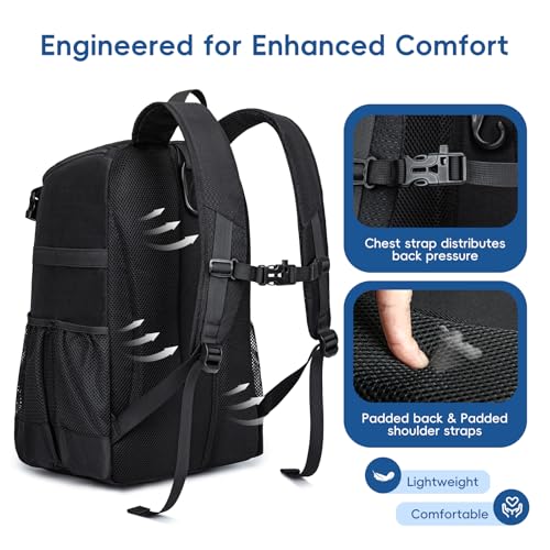 KAVIGOR Baseball Bag for Youth and Adult, Softball Backpack 40L Large Capacity, Bat Backpack with Shoes Compartment and Hidden Helmet Holder