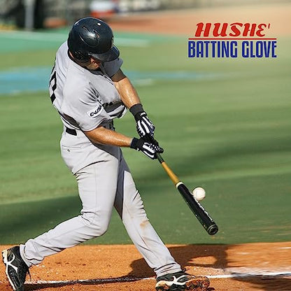 Hushe' American Flag Batting Gloves & Softball Gloves USA Flag Baseball Batting Gloves Youth Kids Baseball Batting Glove for Youth Men Adult & Unisex. - color: Black Eagle, size: Adult Large