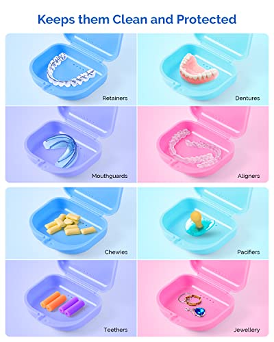 JMU Retainer Case with Vent Holes, Mouth Guard Case Dental Storage Container (Purple) - color: Purple