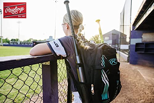 Rawlings | Storm Backpack Equipment Bag | Girls T-Ball/Youth Baseball & Softball | Multiple Colors