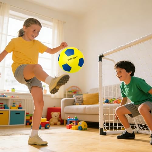 Silent Foam Soccer Ball PRO 2026 Weighted Indoor Training Ball Multi-Sport Dribbling Practice Soft No-Noise Design for Home Play, Durable Foam Construction Size 3/5/7