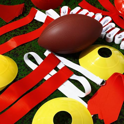 Sintege 14/28 Player Flag Football Belt Set, Adjustable Football Flag and Belts Gifts for Youth Adults Sports Training Event