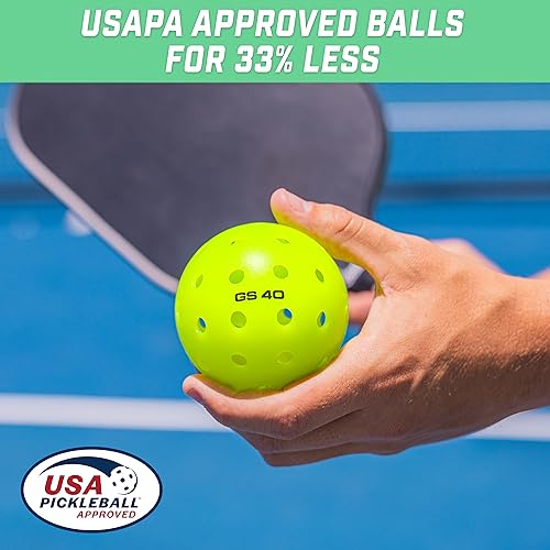 GoSports GS 40 Pickleball Balls - 4, 12, or 36 Pack of Regulation USAPA Pickleballs - color: 36 Pack - Neon Green