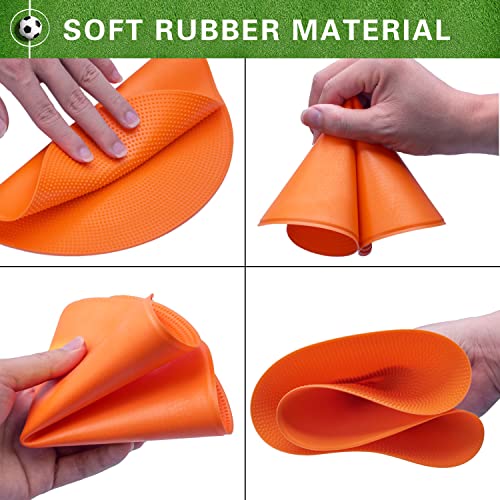 Spot Markers Rubber Floor Dots 9inch Non Slip Agility Dots Flat Cones for Kids Sports Soccer Basketball Training, Social Distancing, Preschool Kindergarten Classroom - style: 18Pcs Red-orange