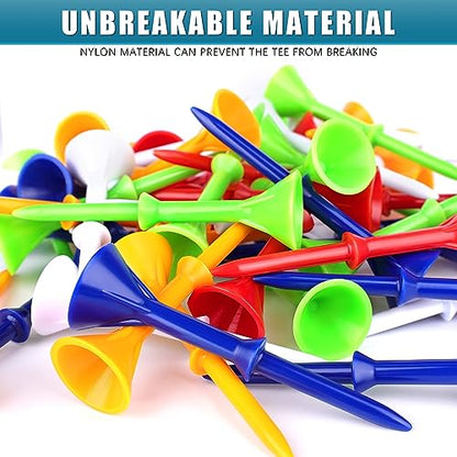 CHAMPKEY 3-1/4" Premium Plastic Golf Tees｜Excellent Durability and Stability Tees | Choose Between 25 Pack and 50 Pack