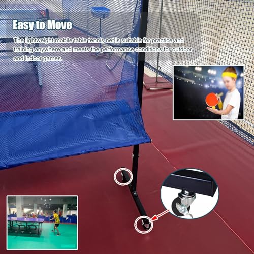 Park/Community/School Ping Pong Collecting Net, Movable Table Tennis Ball Return Training Tool/Trainer for Beginners Intermediate Advanced Competitions Practice, Easy Set Up