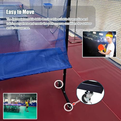 Park/Community/School Ping Pong Collecting Net, Movable Table Tennis Ball Return Training Tool/Trainer for Beginners Intermediate Advanced Competitions Practice, Easy Set Up
