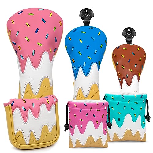 Golf Valuables Pouch, Leather Golf Tee Pouch with Drawstring Closure Golf Ball Tee Handbag Portable Golf Accessories - color: Ice Cream Pink