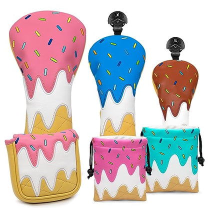 Golf Valuables Pouch, Leather Golf Tee Pouch with Drawstring Closure Golf Ball Tee Handbag Portable Golf Accessories - color: Ice Cream Pink