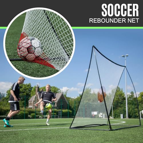 QUICKPLAY Spot Target Soccer Rebounder | Weather-Resistant Rebound Net with Carry Bag | Great for Passing, Receiving, and Trapping Practice | Ideal for Team or Solo Training - style: 7x7ft