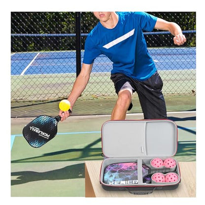 RLSOCO Pickleball Paddles Case Holds 2 Rackets and 4 Ball - Hard Protective Bag Fits for Selkirk Sport/Warping Point and All Pickleball Paddle Shapes and Sizes (Case Only)