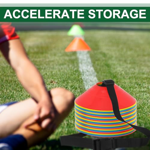 6.5 Feet Strap Cone Carrier Sport Cone Carrying Strap Adjustable Agility Disc Cone Strap Carrier for Storage & Travel with Quick Snap Closure - color: Black