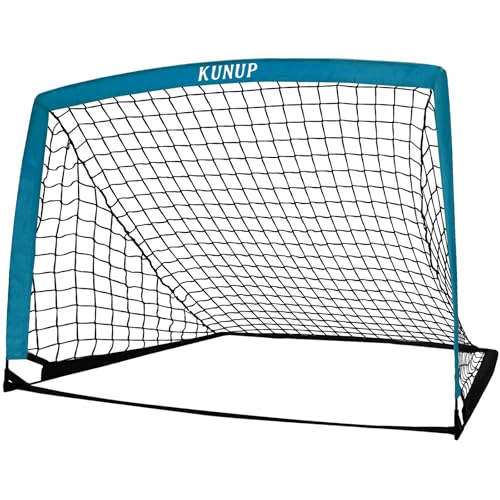 5×3 6x4 9x5 FT Portable Kids Soccer Goal for Backyard, Foldable Soccer Practice Net with Carrying Bag for Toddler Youth Adult Pop Up Soccer Training Equipment Indoor and Outdoor Sports Game - color: Blue, style: 5x3FT