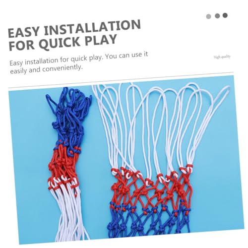 Tricolor Nylon Basketball Net Replacement 4pcs Portable Sturdy Outdoor Basketball Mesh for Competition and Backyard Hoop Use
