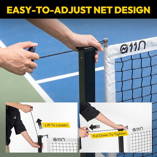 A11N SPORTS Portable Pickleball Net - 22FT Regulation Size Heavy Duty Tournament System with Tool-Free Quick Setup, Lockable Wheels for Clubs, Communities & Private Courts