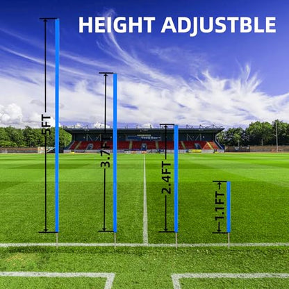 6 Pcs 5FT Adjustable Agility Training Poles for Soccer,Basketball,Football,Dog,Horse Training-Speed and Agility Training Equipment Sports Training Sticks with Stainless Steel Ground Nails - color: Blue