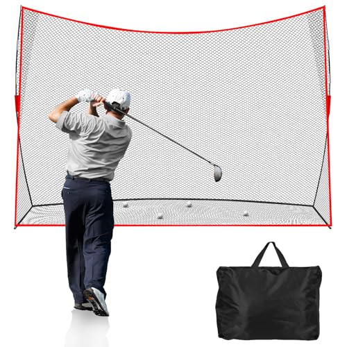 Golf Net: 10x7ft Heavy Duty Golf Practice Net for Indoor/Outdoor Training, Portable Golf Hitting Net with Carry Bag, Ideal Golf Training Aid for Golfers Backyard Driving Chipping Swing (Standard) - style: 10x7ft