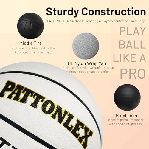 Basketball Ball – Official Size– Composite Leather Indoor/Outdoor Basketball for Men, Women & Girls, with Pump