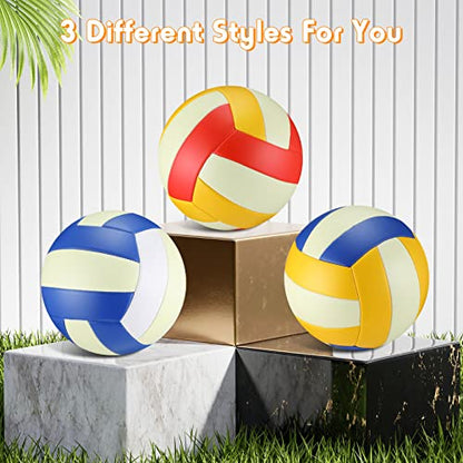 Libima 3 Pcs Glow in The Dark Volleyball with Pump Mesh Bag, Light up Luminous Volleyball Graduation Gift for Teen Adult Official Size 5 Indoor Outdoor Practice Holiday Summer Party Beach Sport Supply