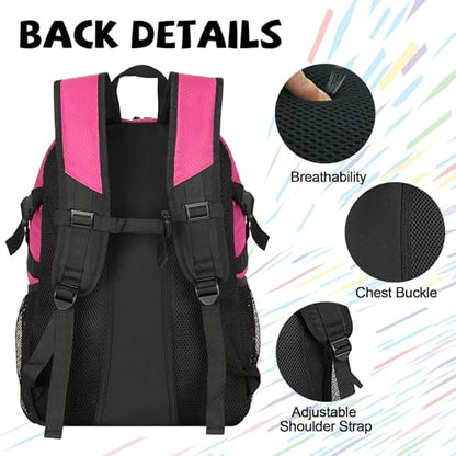Goloni Basketball Backpack Bag,35L Basketball Bag with with Separate Ball & Shoe Compartments,Large Sports Bag for Basketball - color: Pink