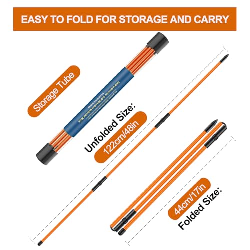 Golf Alignment Sticks 2 Pack,Golf Alignment Rods Upgraded 48" Collapsible Golf Practice Sticks Golf Training Aid for Aiming,Putting,Golf Training Sticks with Clear Tube Case - color: Orange
