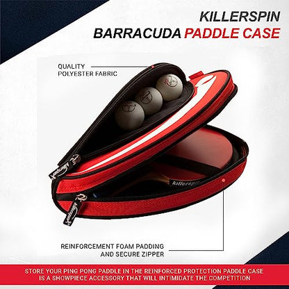 Killerspin - Ping Pong Paddle Case - Table Tennis Racket Bag - Professional Table Tennis Equipment - Durable and Drop Resistant Paddle Racket Safe Case - color: Red & Black