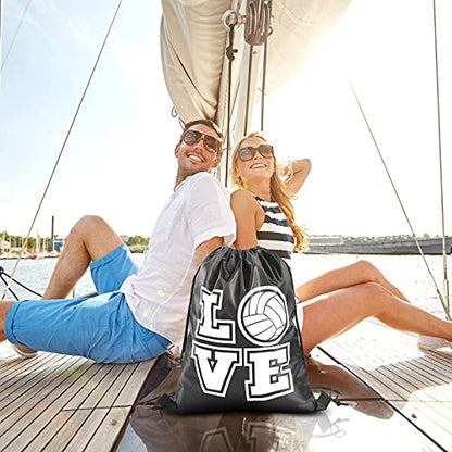 Shappy 12 Pcs 17 Inch Volleyball Style Drawstring Bag Sports Ball Backpack Drawstring Sack Cinch Bags for Team Gift Party Favors - style: Volleyball Style