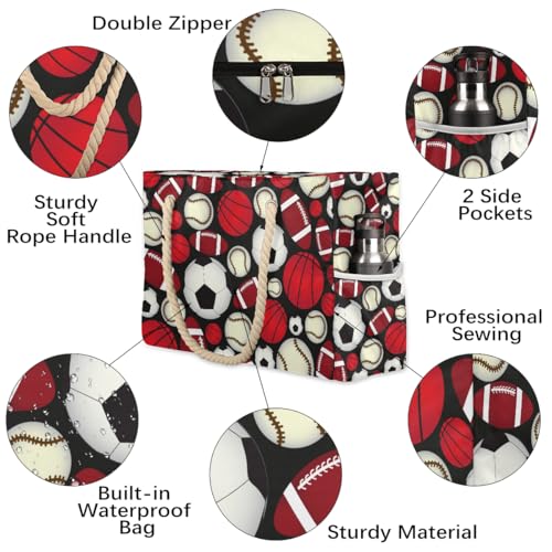Beach Bag Waterproof Sand-proof Canvas Tote Lightweight Shoulder Bag Suitable for Family outdoor travel - color: A2