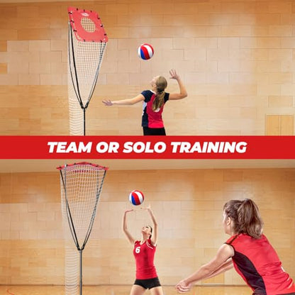 PLAYAPUT Volleyball Setter Training Net，Height & Angle Adjustable Volleyball Training Net with Metal Frame，Tripod Base for Indoor and Outdoor，Volleyball Training Equipment for Setting,Serving,Spiking