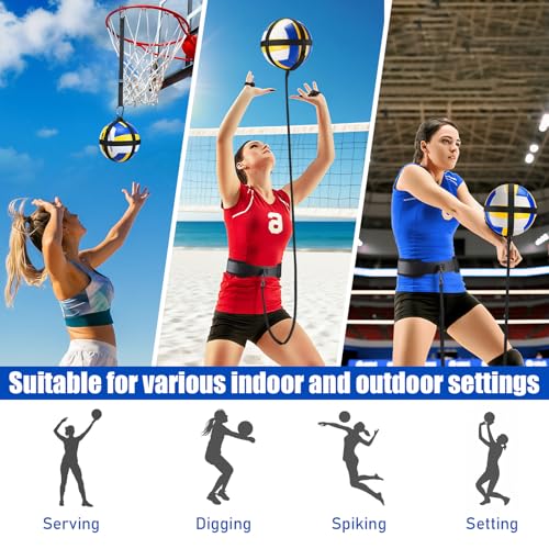 TOBWOLF Volleyball Spike Trainer, Elastic Self-Training Volleyballs Resistance Band, Volleyball Equipment Training Aid Improves Serving, Jumping, Arm Swing Mechanics and Spiking Power - color: Two Style Volleyball Spike Trainer(Can be Hung)