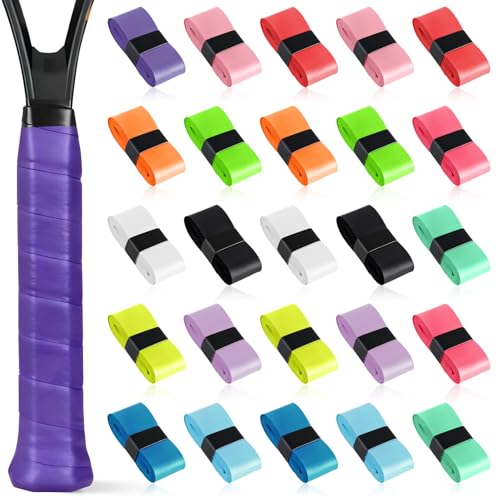 26 Pieces Tennis Racket Grip Tape,Precut Tennis Grip Tape Overgrips for Anti-Slip and Sweat Absorbent Grip, Comfortable Racquet Grips Tape for Tennis/Badminton/Pickleball (Multicolor) - color: Assorted Colors