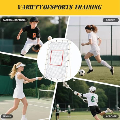 Rebound Net Replacement - 7x4 Ft Frame Compatible Training Nets, 1.5 Inch Mesh High Strength Back Surfaces, Elastic Cord Loop System Target Webbing | Versatile Practice Gear for Volleyball Base
