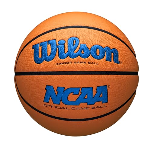 WILSON NCAA Evo NXT Official Indoor Game Basketballs - Sizes 6 and 7 - color: Royal/Orange, size: Size 7 - 29.5"